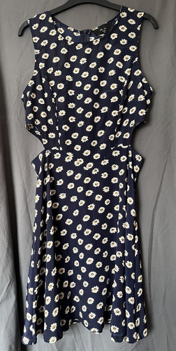 Paris navy white daisy - navy/white,