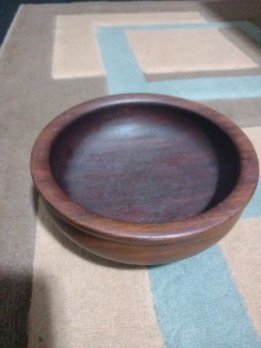 Dark brown wooden bowl 17cm - brown,