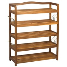 HOMCOM 5-Tier Shoe Rack Acacia