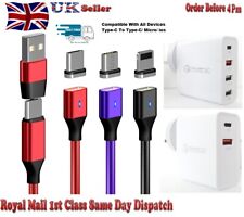 Fast Charging Magnetic Data 60W Cable/ Plug 3A 4 in 1 USB/ C to Type C Magnetic