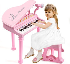 31 Keys Piano Keyboard Toy for Kids, Birthday Gift for 1 2 Year Old Girls，Pink M