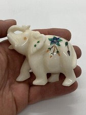 White Marble Inlay Elephant