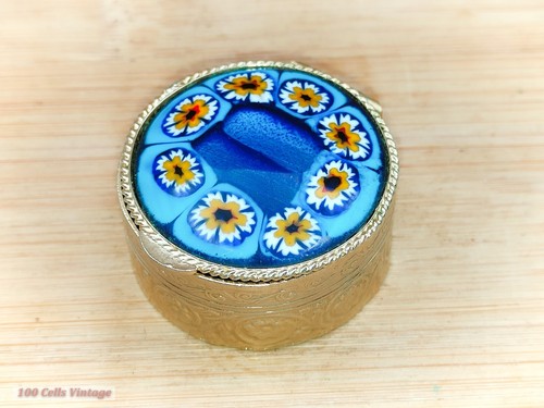 Blue millefiori 4cm - blue, millefiori-4cm-vintage