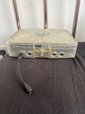 Microsoft Original Xbox Crystal Clear Console With Power Cable Working