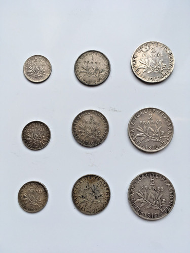 French silver semeuse - semeuse, wwi