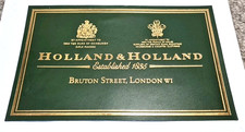 Green HOLLAND & HOLLAND Shotgun / Rifle Motoring Gun Case Leather Trade Label