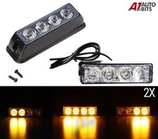 2x Amber 4 LED Car Truck