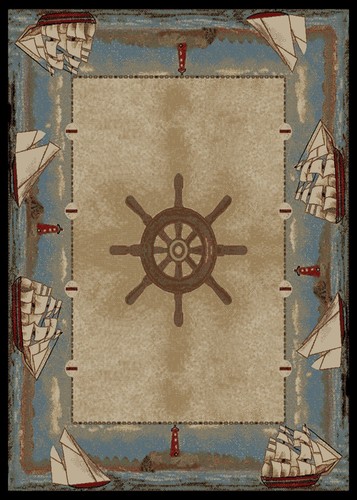 Key west area rug sail - key,