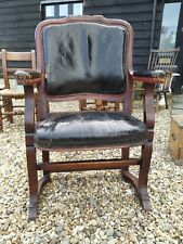 19th Century French Folding Theatre Chair Patent Leather Covered Number 223