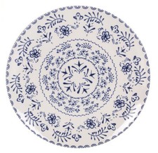 4X BLUR round dinner plates main course 26cm white blue Stoneware vintage