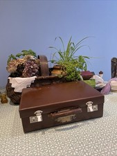 Vintage Leather Suitcase Small Art Deco Luggage Fantastic Condition Christmas