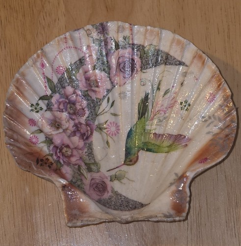 Handmade decoupage scallop - decoupage,