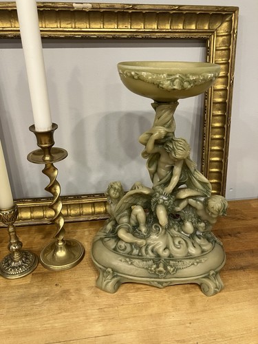 Large resin cherub - resin, ornate