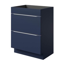 Bathroom Basin Cabinet Matt Blue Freestanding Storage Vanity Unit (H)82x(W)60cm