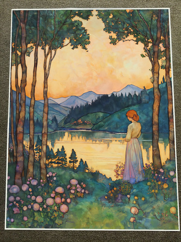 Art nouveau vibrant colors - art,