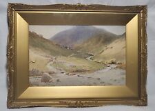 Scottish G Hellawell Watercolour Highlands Landscape Framed Glazed DAMAGE