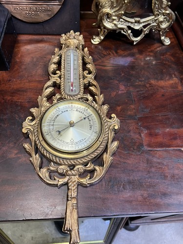 Antique barometer thermometer - antique,