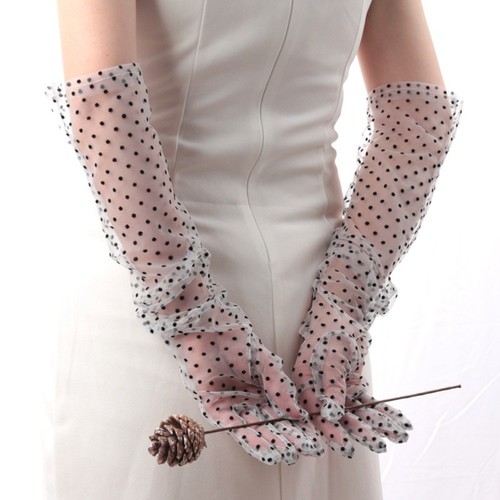 Stretchy mesh gauze gloves - mesh,