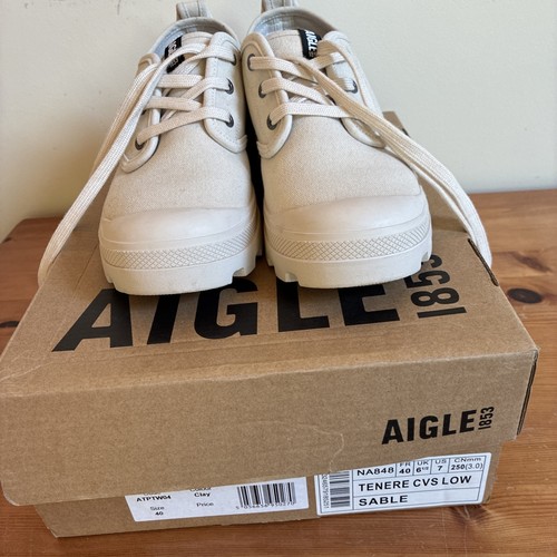 Toast aigle cream canvas flat - aigle,