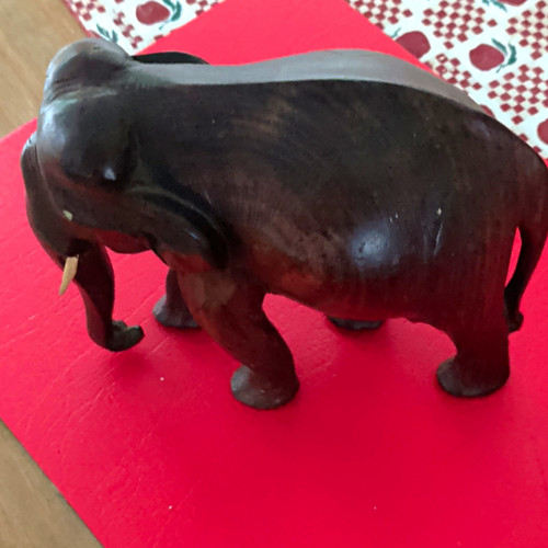 Hand carved wooden elephant - carved,