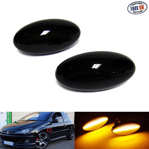 Black side indicator - black, led