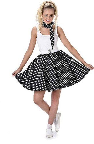Ladies 1950 black polka dot - 1950's,