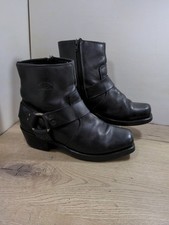 Georgia Harness Boots- Black Leather- Size 7.5 UK- Zip- Great Quality Great...