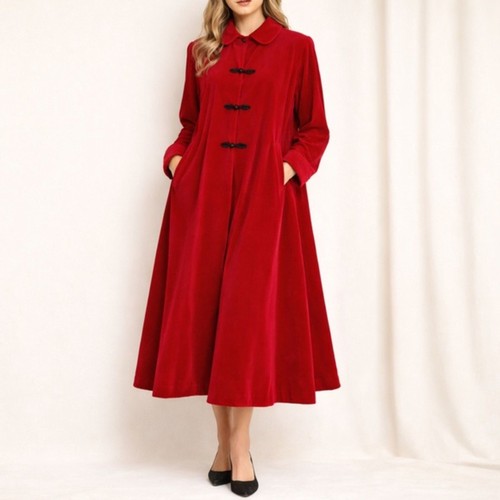 Vintage 1950s red velvet - red, long