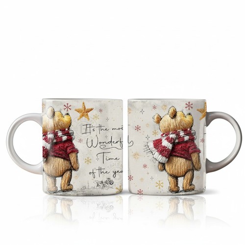 Festive winnie the pooh - winnie, mug