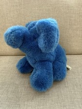 Vintage Mothercare Blue Elephant Sitting Soft Plush Toy O844 80s