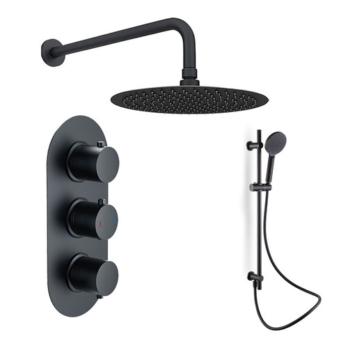 Triple control black round - triple,