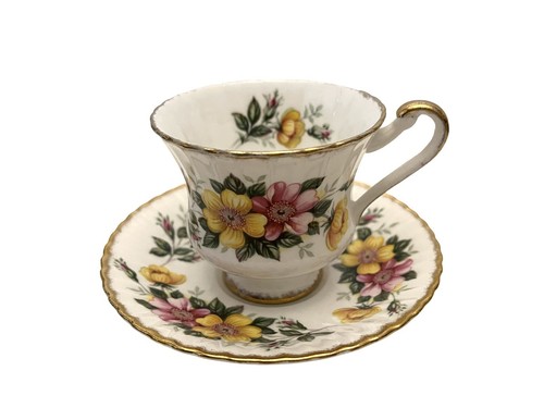 Paragon floral pink - floral, yellow