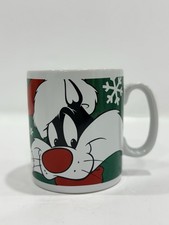 Vintage Looney Tunes Warner Bros 1996 Tweety Pie & Sylvester 30oz Mug Christmas