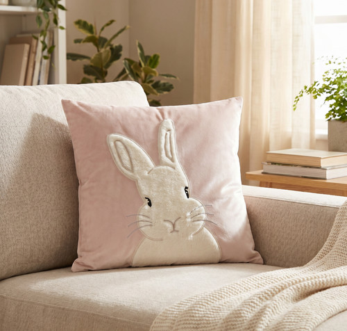 Cute rabbit velvet cushion - rabbit,