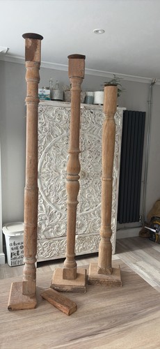 Indian candle sticks wooden - indian,
