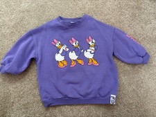 NEXT Daisy Duck Purple Sweatshirt 2-3 Years Girls Mickey & Friends Jumper
