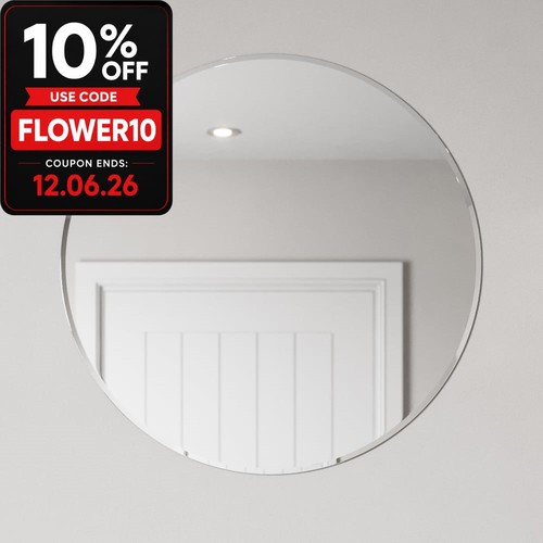 Round bevelled edge bathroom - bevelled,