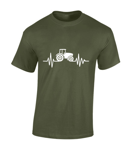 Heartbeat tractor mens shirt - tractor, t