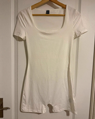 Shein white solid short sleeve - shein,