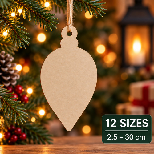 Wooden christmas bauble - christmas, shape