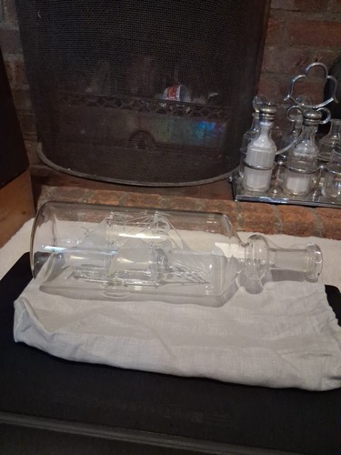 Vintage glass ship - vintage,