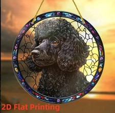 Black Poodle Suncatcher Dog