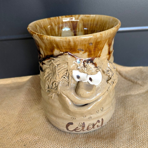 Vintage stoneware ugly mug - ugly,