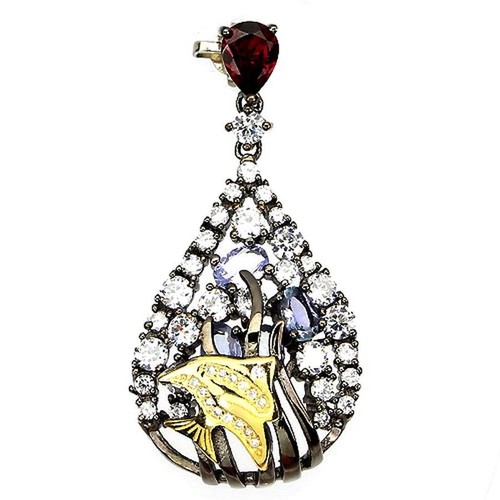 Pendant tanzanite and garnet - pendant,