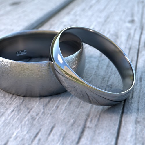 Band ring 925 silver women - 925,