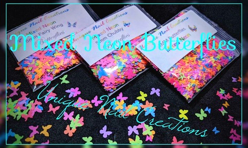 Neon butterfly glitter - butterfly, glitter⭐u