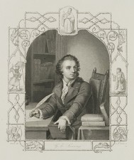 PAYNE (*1812) after STORCK (*1808), portrait of young Lessing, Sst. romance