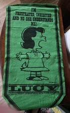 LUCY  Peanuts Large Felt Pennant Banner -I'm Frustrated, Inhibited etc.