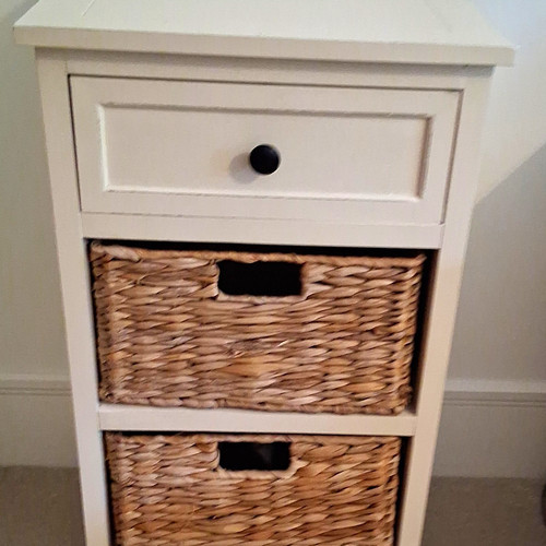 White bedside table - white,