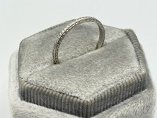 Antique Art Deco Platinum Decorated Chased Eternity Band Ring Vintage